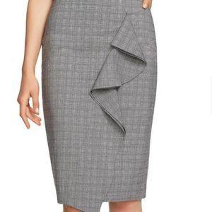 1.State Pencil Skirt Glen Plaid Ruffled sz.8